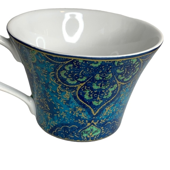 222 FIFTH Set of 2 Eva Opulent Blue & Red Porcelaine Fine China Cup & Saucer Set - Picture 7 of 9